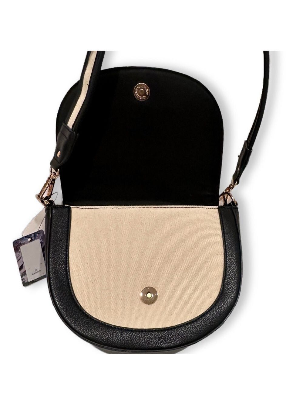 CHIC CROSSBODY | Canvas Safari Messenger in Black or Tan | NWT - Picture 5 of 11